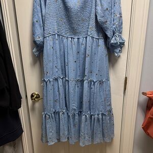 Blue Starry Smocked Dress